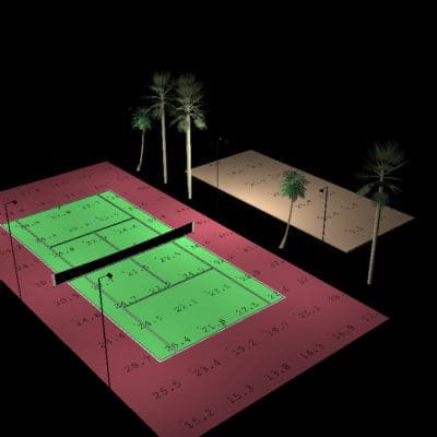 Lighting Three Backyard Courts