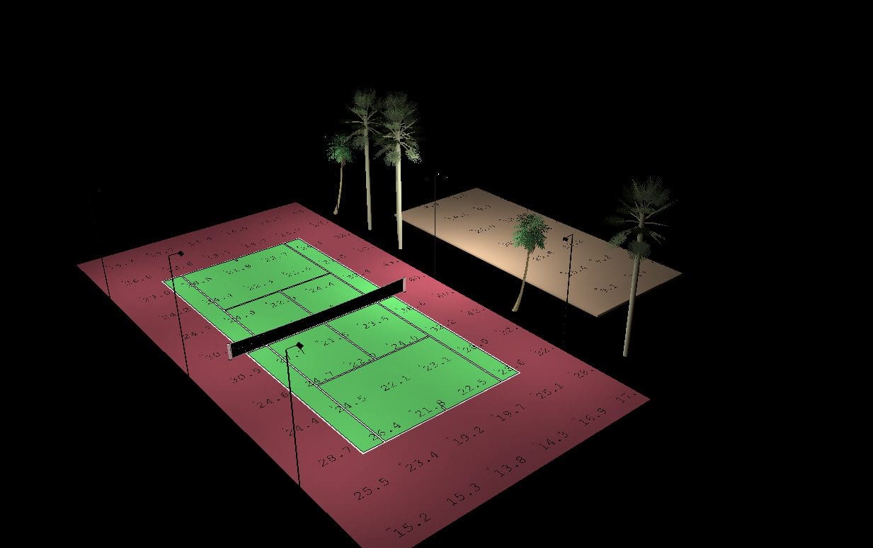 Lighting Three Backyard Courts