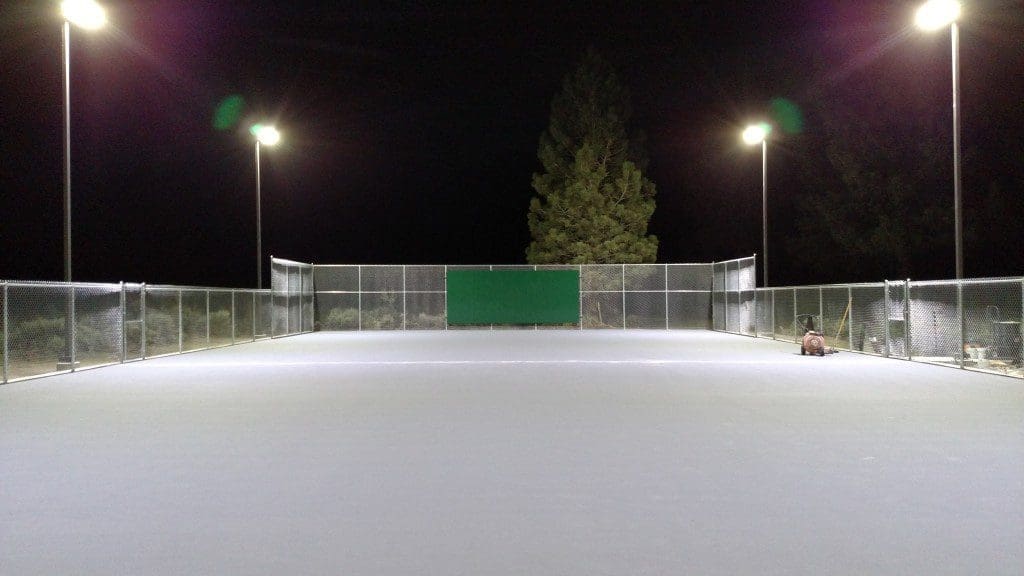tennis court at night