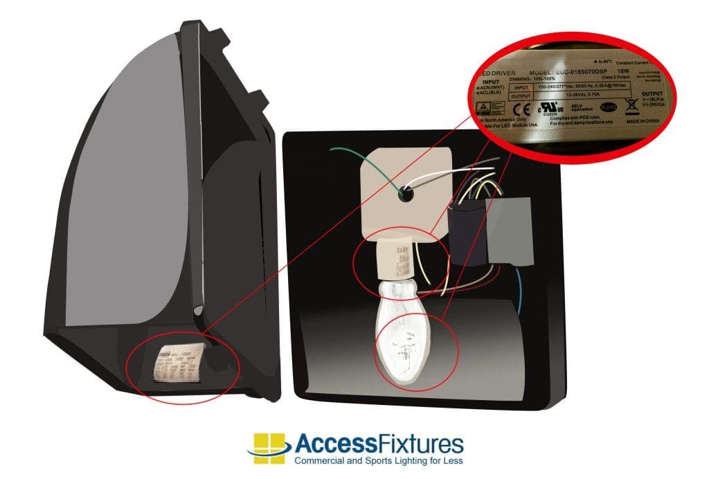 LED equivalent wall packs