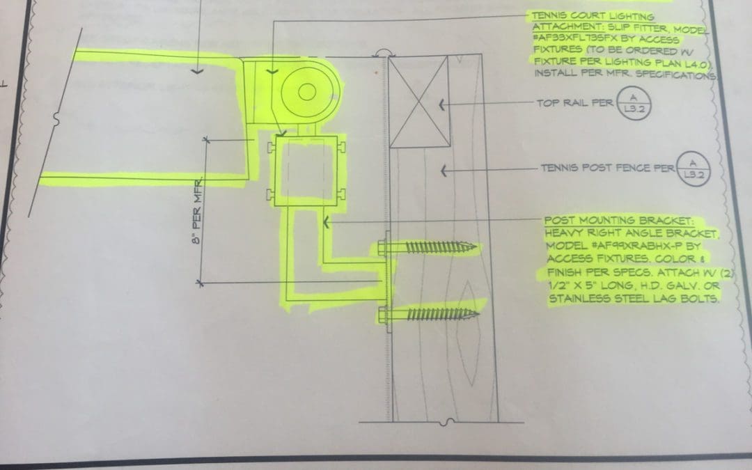 Mounting Sports Lights or Area Lights for Basketball, Tennis, and Other Sports on Wood Poles Is Easy with the Correct Mounting Brackets and Installation Methods