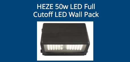 Full Cutoff 50w LED Wall Pack with Photocell Emits 5,000+ Lumens