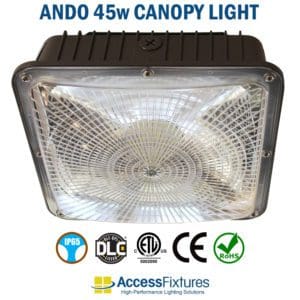 ANDO 45w LED Canopy Light 120-277v - 70,000-Hour Life, 5-Year Warranty, IP65