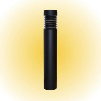 Round flat top louvered PC amber bollard
