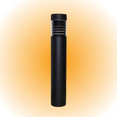 590nm Amber round flat top LED bollard light with louvers
