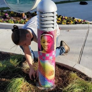 bollard light monument dye sublimation