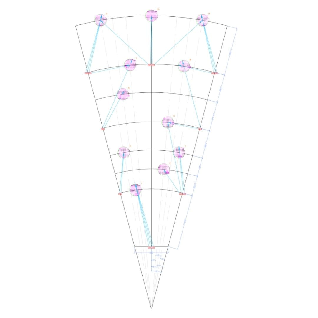 Driving Range Lighting 115' Tee, 26 STAK 600, 8 70' Poles
