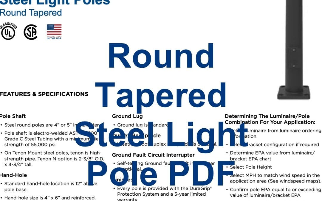 round_tapered_steel_light_pole_spec_sheet Round tapered steel light pole spec sheet link