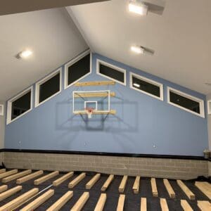 LED high bay lights in residential gym