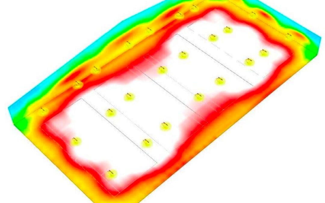 Club-Level Indoor LED Tennis Court Lighting Package, 31 Avg fc