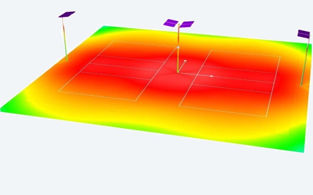 Photometric Volleyball Twin FCO5K 29fc 2.27mm 8SUNA200 3-25mh Access Fixtures' Solar Solutions for Volleyball Courts