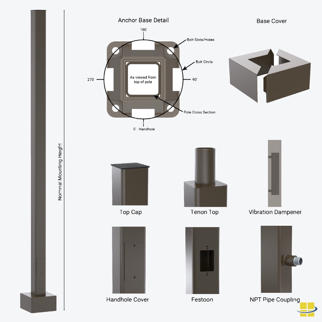 SQUARE-STRAIGHT-ALUMINUM-ANCHOR-BASE-LIGHT-POLES