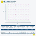 Indoor Riding Arena - 90' X 70' 50fc, 1.69 Max/min - 16 HIIO 150w - 16ft