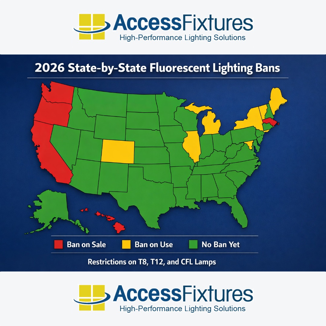Are Fluorescent Lights Banned? – 2026 State-by-State Fluorescent Ban Guide: Compliance & Retrofit Checklist for Facility Managers