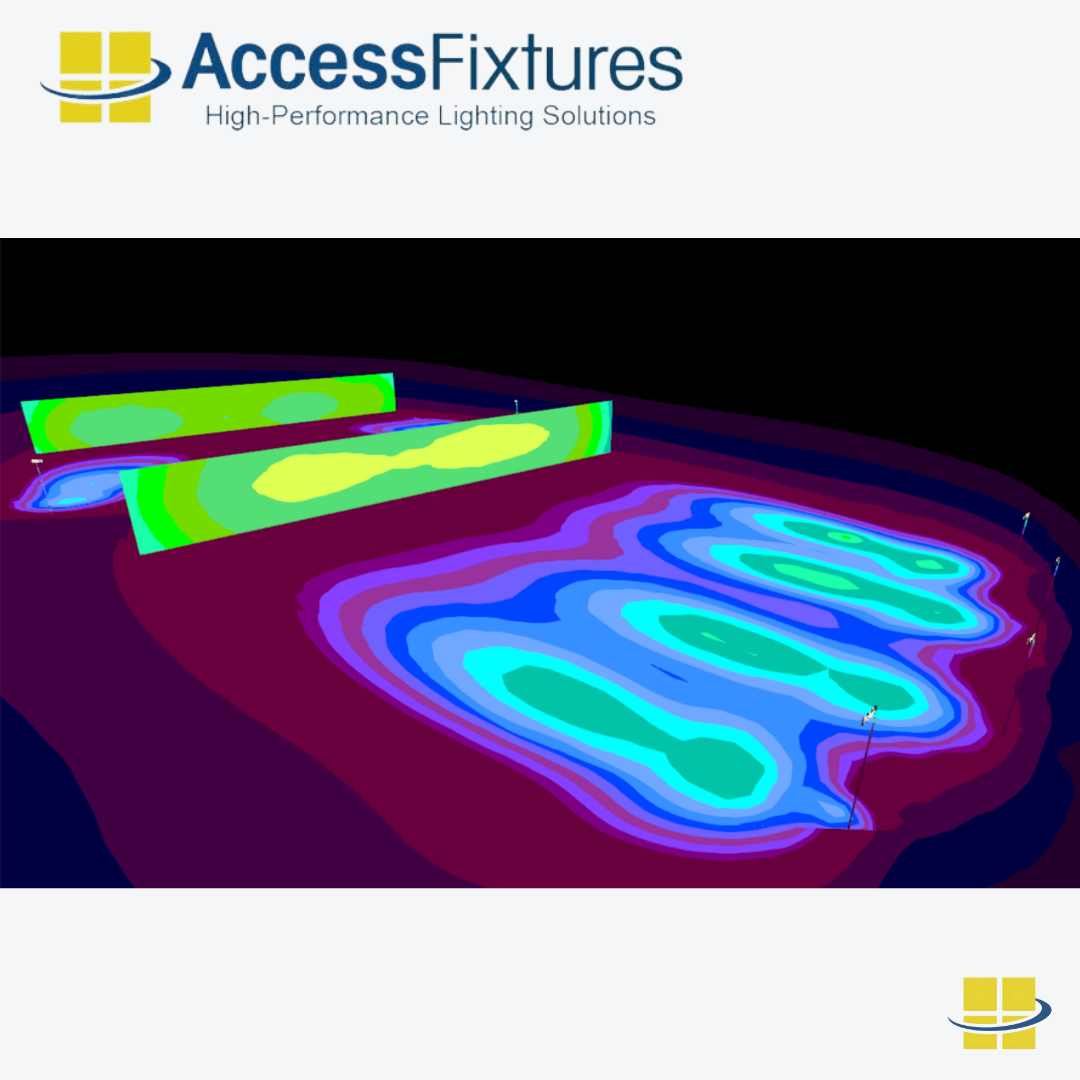 Driving Range Lighting 230' Tee, 16 STAK 600, 2 STAK 400, 5 70' Poles
