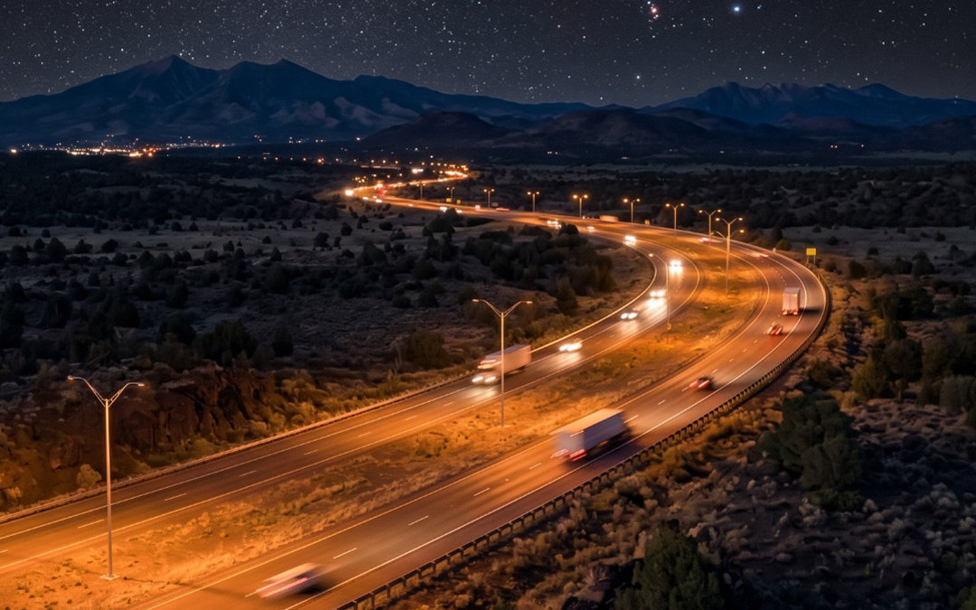 ADOT Flagstaff Amber LED Highway Lighting-Dark Sky