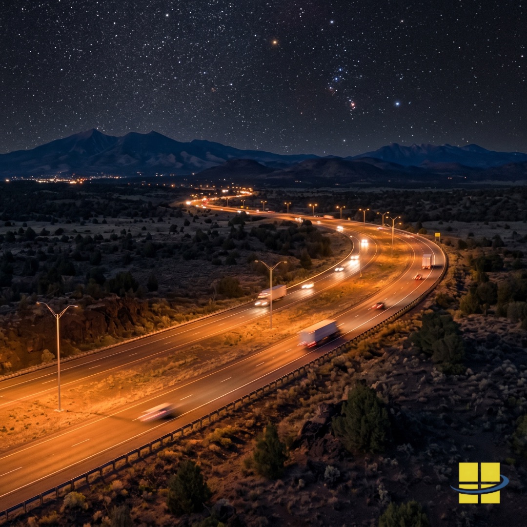 ADOT Flagstaff Amber LED Highway Lighting-Dark Sky