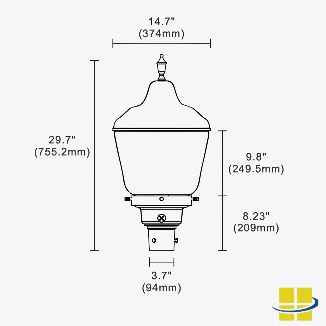 ORBO 30-50-70 LED Post Top Light with Selectable Wattage and Selectable Kelvin - Image 9